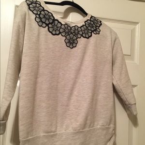 Light weight embroidered sweater/sweatshirt